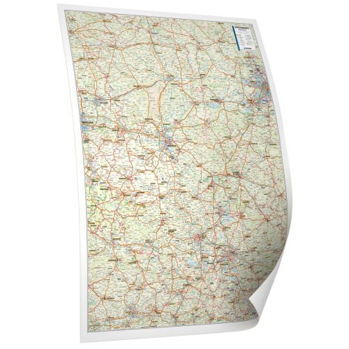 Die Sachsen-Anhalt Straßenkarte PLZ 5-stellig (105x136 cm) als Papierkarte