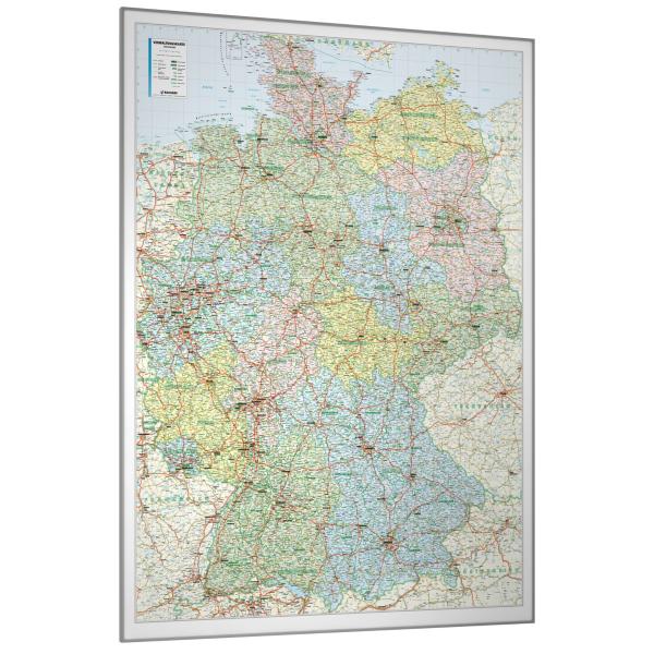 Die Verwaltungskarte Deutschland mit Rahmen